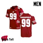 Men's Wisconsin Badgers NCAA #65 Olive Sagapolu Red Authentic Under Armour Big & Tall Stitched College Football Jersey ZK31U76IO